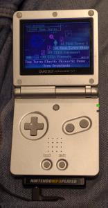 Nintendo MP3 Player sur une GameBoy Advance SP